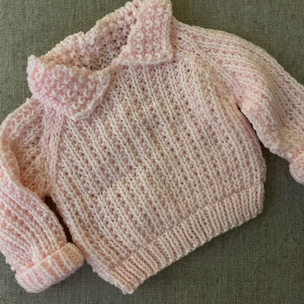 Made with Love! Hand Knit Sweater, pink
